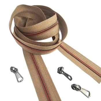 Feiner Reißverschluss Beige Titan Orange